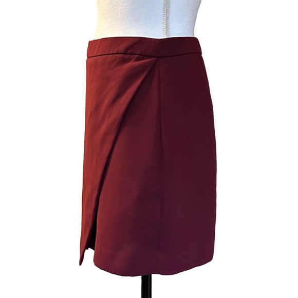 Banana Republic Faux Wrap Mini Skirt Women’s SZ 4 in Maroon S/181168-00 - Picture 3 of 7